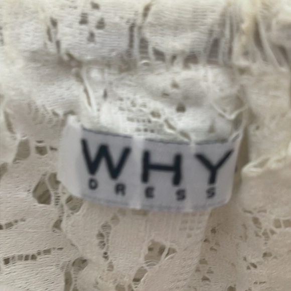 ❤️ 🆕 WHY DRESS Elegant off shoulder White Lace Women's Top With Bell Sleeves M - Picture 5 of 5